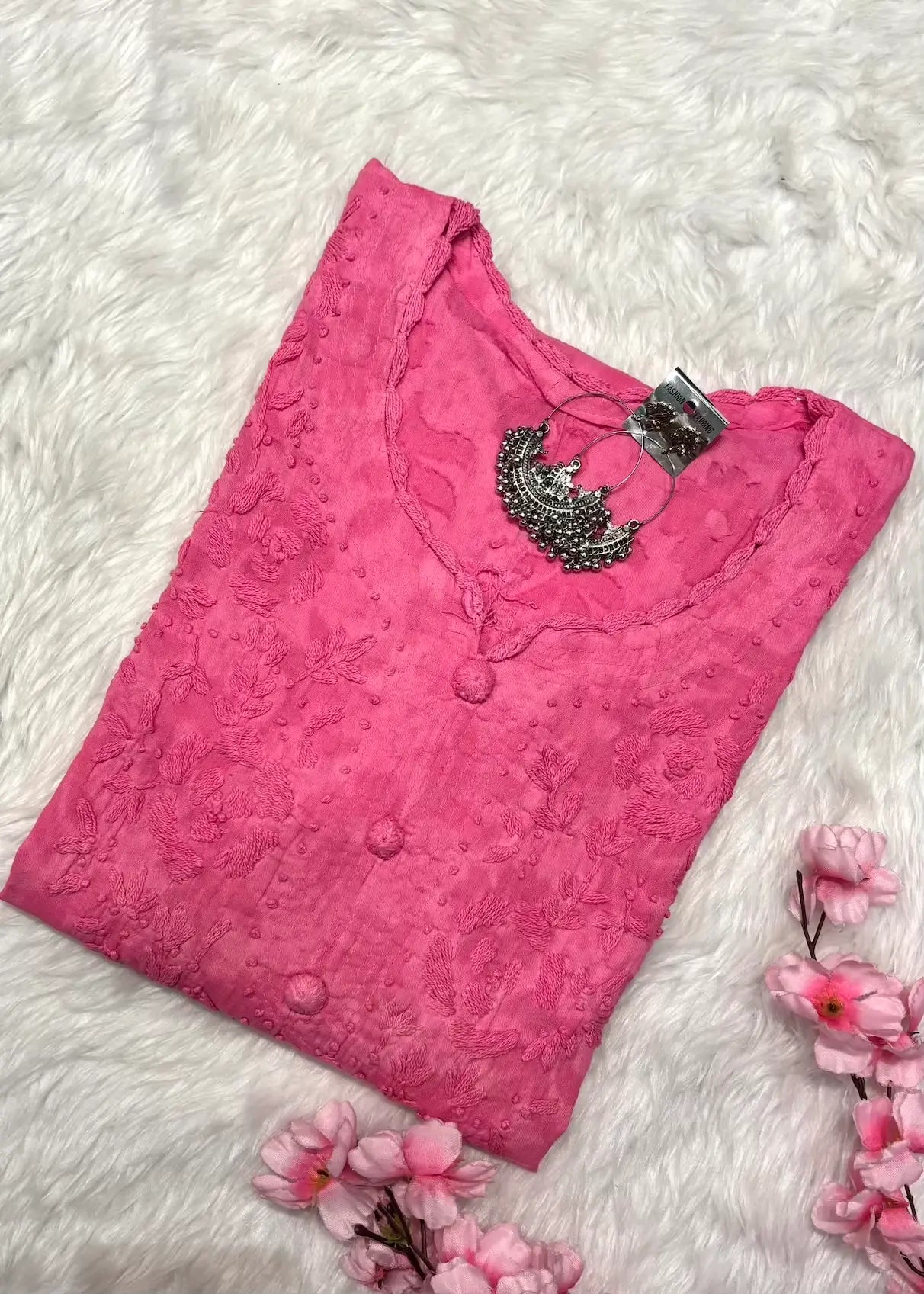 Raha | Chikankari Jacquard Cotton Long Kurti II