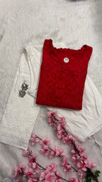 Gulbahar | Chikankari Jacquard Cotton Kurti Pant set