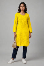 Raha | Chikankari Jacquard Cotton Long Kurti II