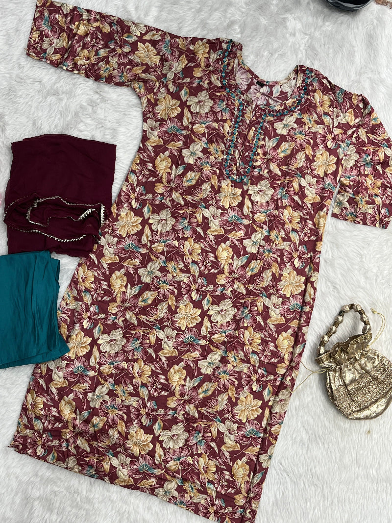 Elvina | Rayon Kurta Pant Set