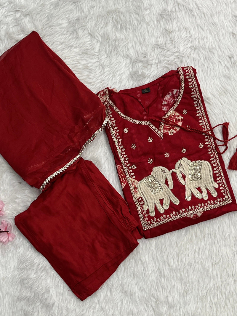 Lavinia | Chanderi Kurta Pant Set