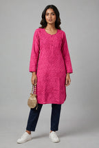 Raha | Chikankari Jacquard Cotton Long Kurti II