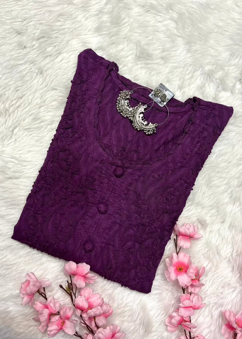 Raha | Chikankari Jacquard Cotton Long Kurti II