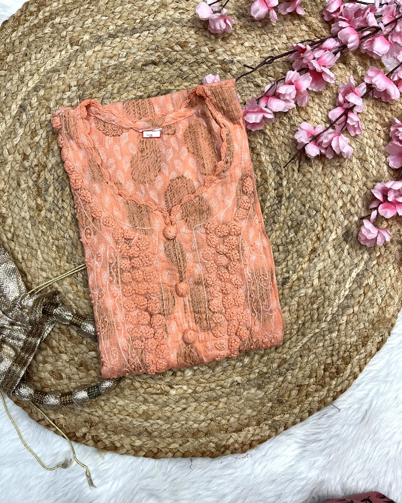 Kimaya | Chikankari Cotton Plus Size Long Kurti