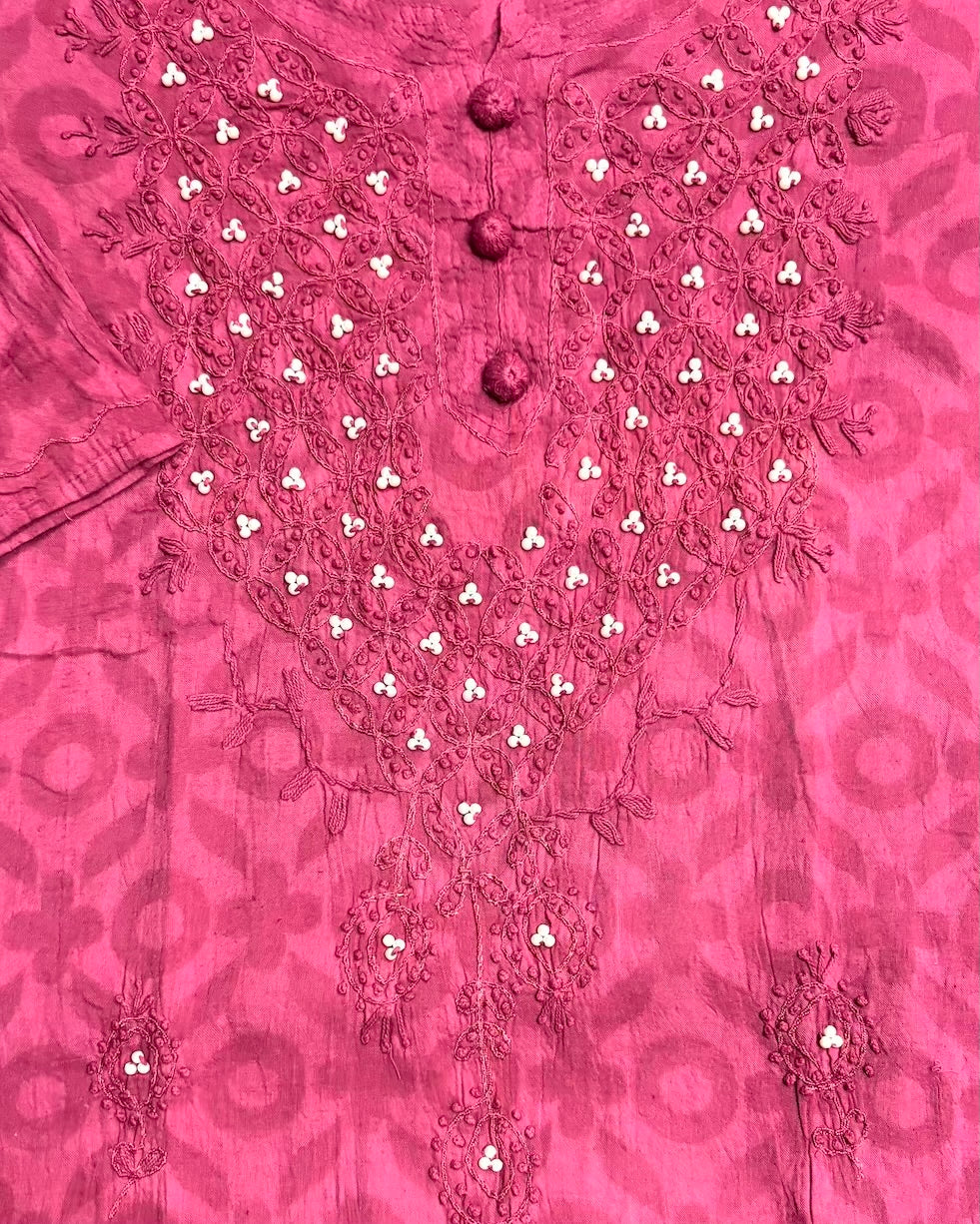 Rooh | Chikankari Jacquard Cotton Long Kurti