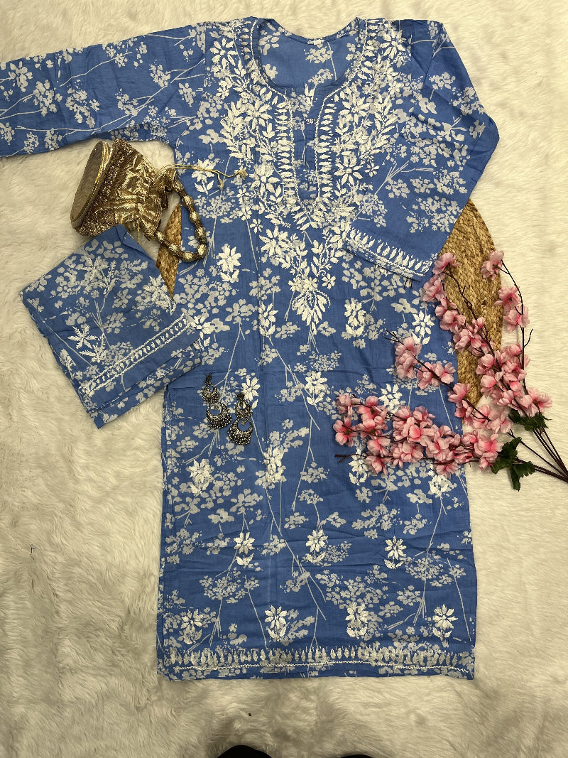 Lavela | MulMul Cotton Kurta Pant Set