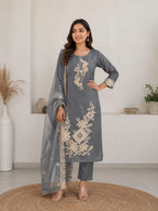 Selina | Organza Kurta Pant Dupatta Set
