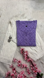 Gulbahar | Chikankari Jacquard Cotton Kurti Pant set