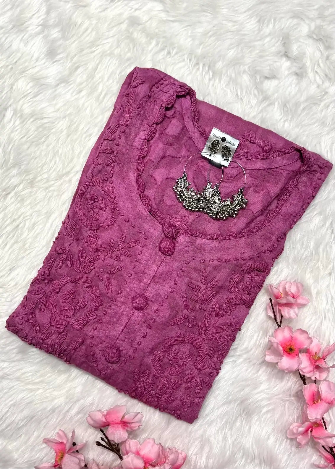 Raha | Chikankari Jacquard Cotton Long Kurti II