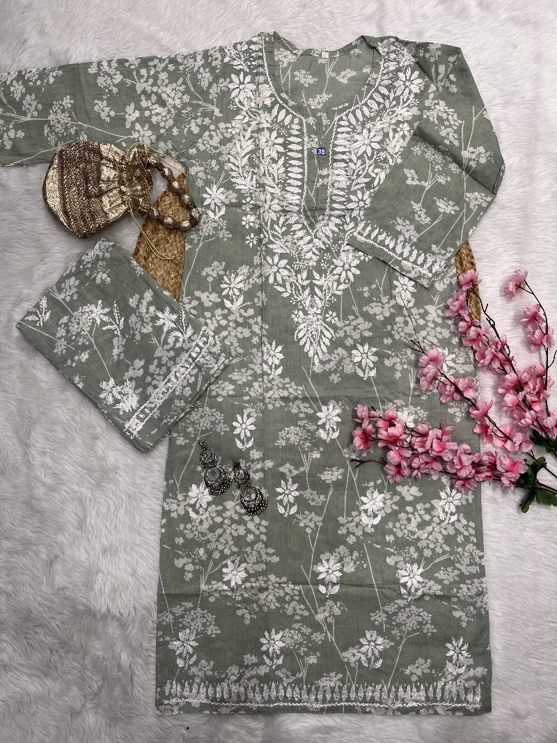 Lavela | MulMul Cotton Kurta Pant Set