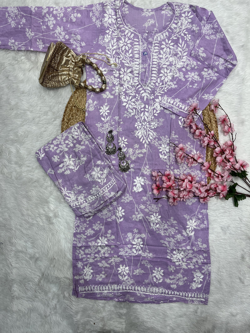 Lavela | MulMul Cotton Kurta Pant Set