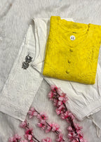 Gulbahar | Chikankari Jacquard Cotton Kurti Pant set