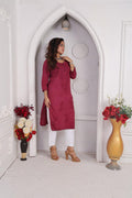 Raha | Chikankari Jacquard Cotton Long Kurti II