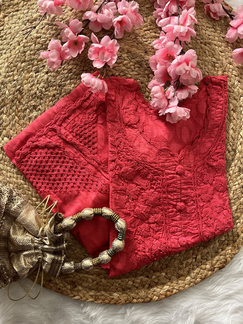 Gulnaaz | Chikankari Jacquard Cotton Long Kurti