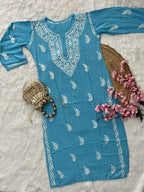 Afifa | Chikankari Rayon Kurti