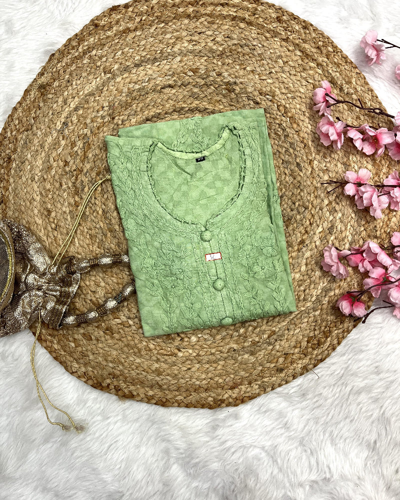 Gulnaaz | Chikankari Jacquard Cotton Long Kurti