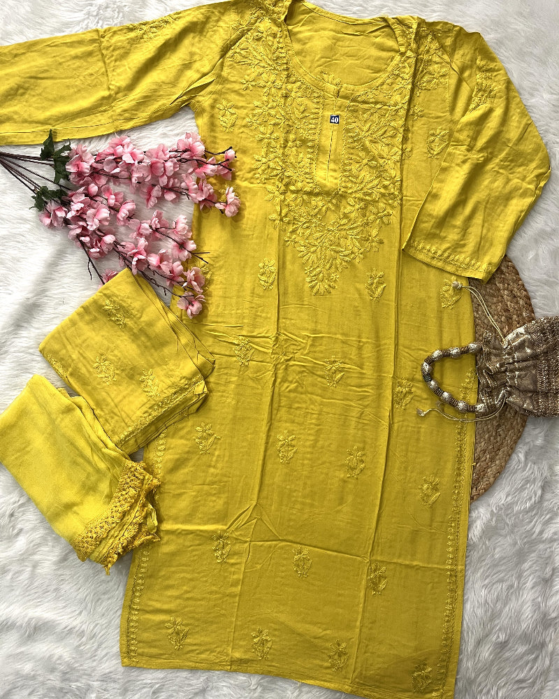 Baahi | Rayon Kurta Palazzo Dupatta Set