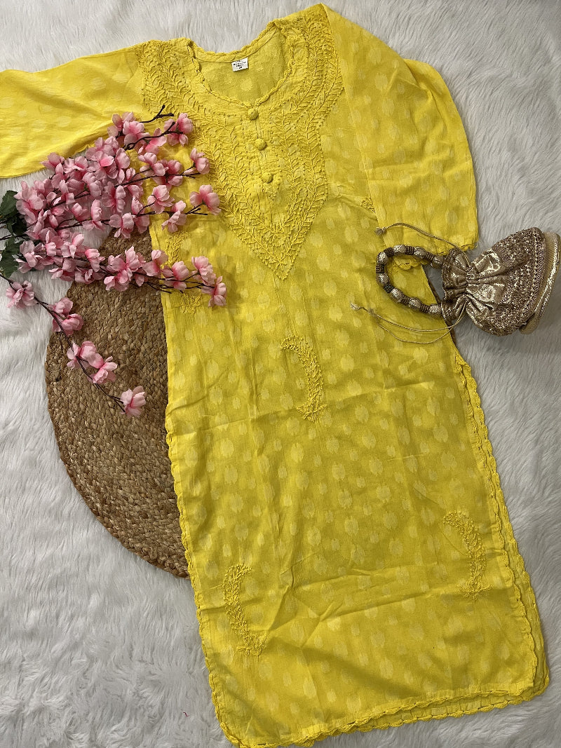 Gul | Chikankari Dobby Cotton Long Kurti