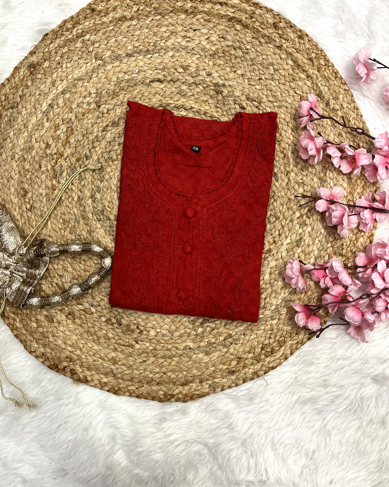 Gulnaaz | Chikankari Jacquard Cotton Long Kurti
