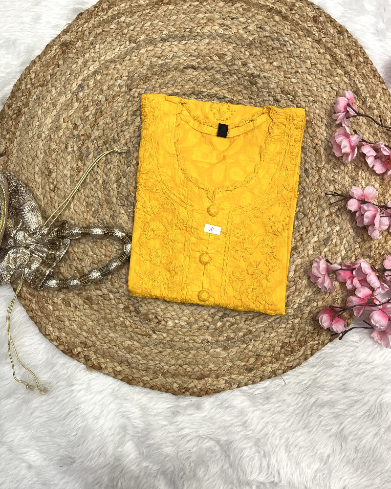Gulnaaz | Chikankari Jacquard Cotton Long Kurti