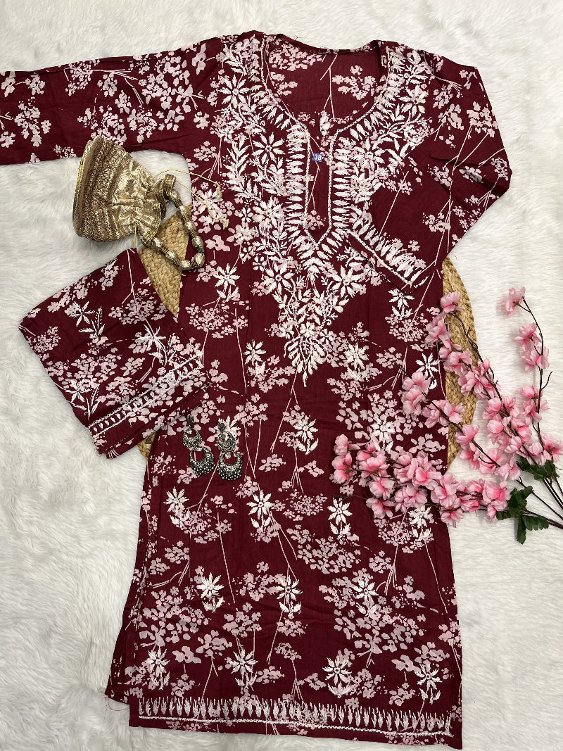 Lavela | MulMul Cotton Kurta Pant Set