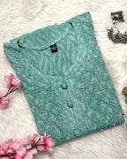 Rooh | Chikankari Jacquard Cotton Long Kurti