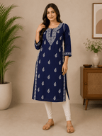 Afifa | Chikankari Rayon Kurti