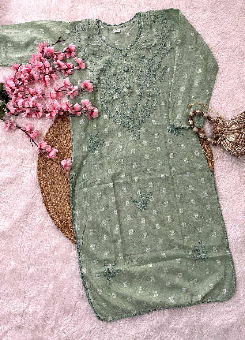 Gul | Chikankari Dobby Cotton Long Kurti