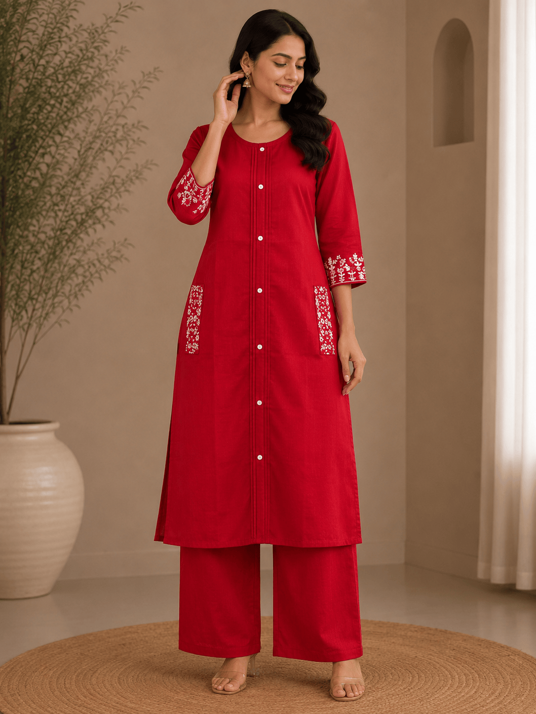 Zavera | Chanderi Kurta Pant Set