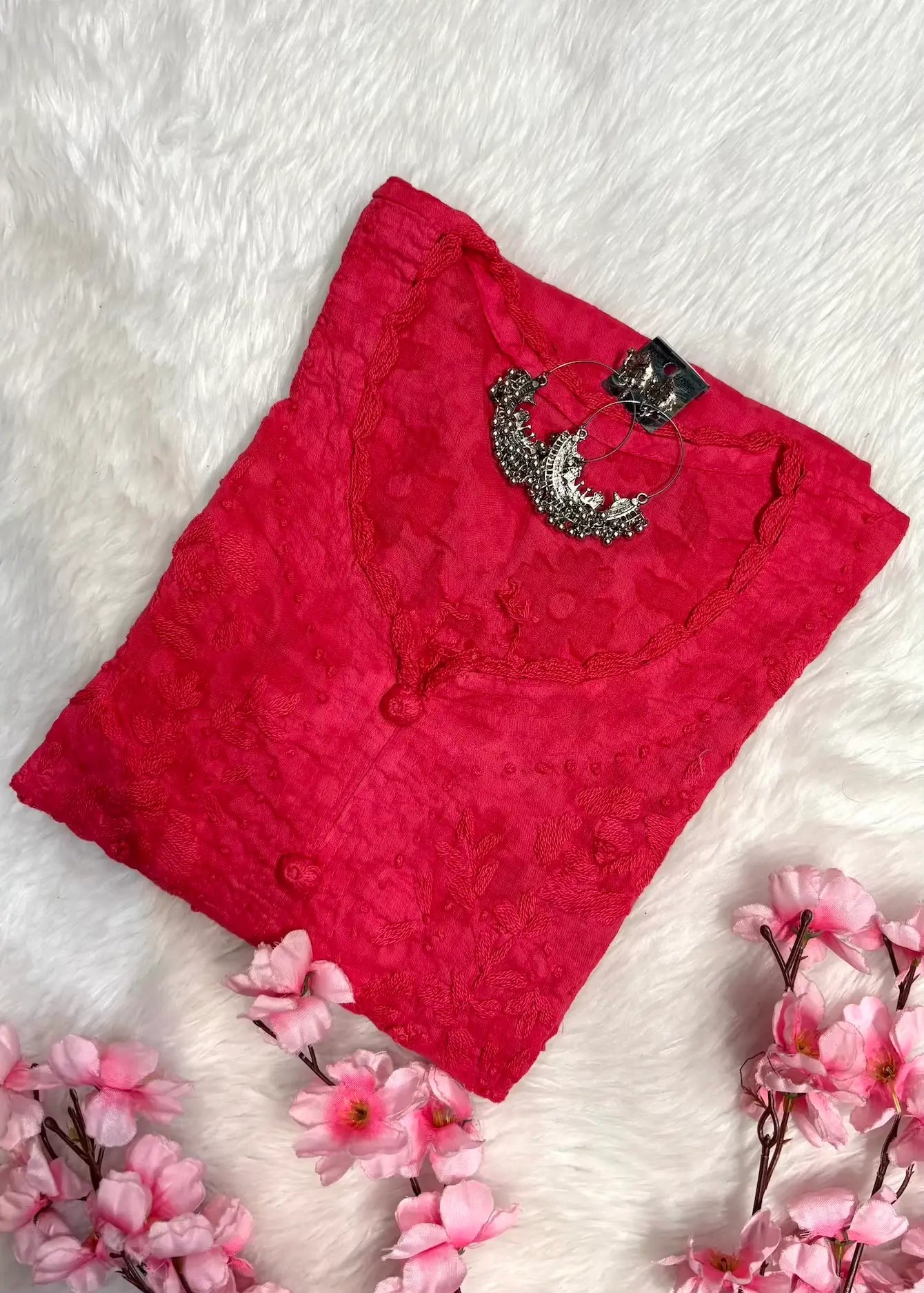 Raha | Chikankari Jacquard Cotton Long Kurti II