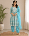 Zarela | Cotton Kurta Pant Dupatta Set