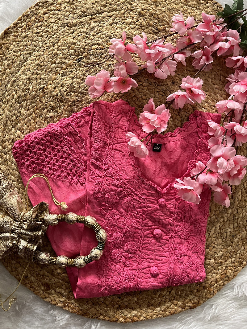 Gulnaaz | Chikankari Jacquard Cotton Long Kurti