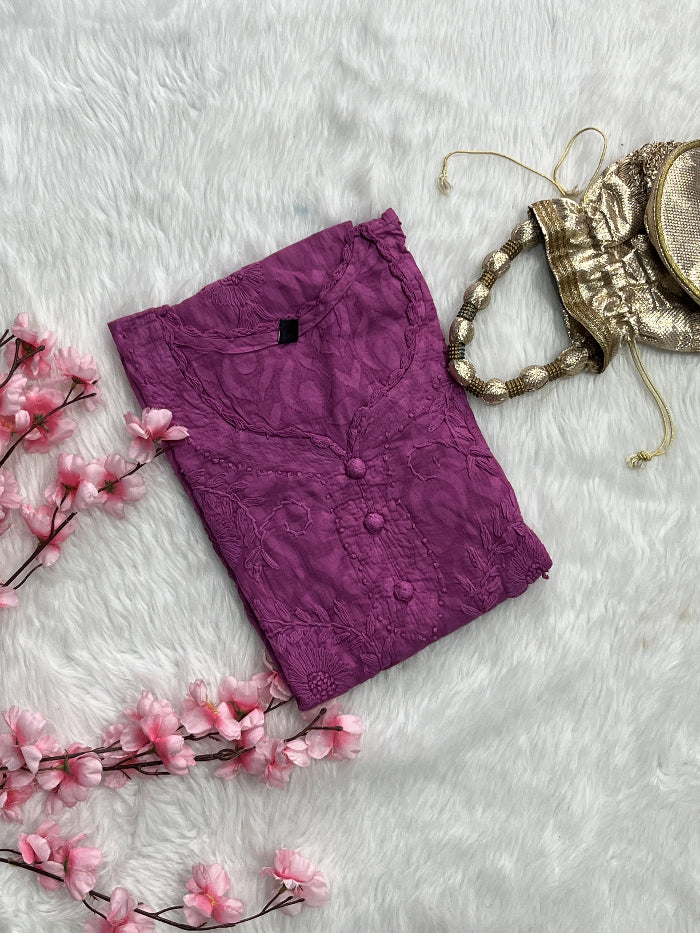 Gulshan | Chikankari Jacquard Cotton Kurti