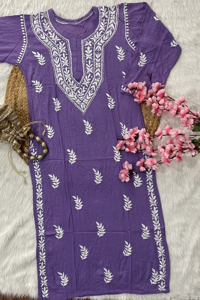 Afifa | Chikankari Rayon Kurti