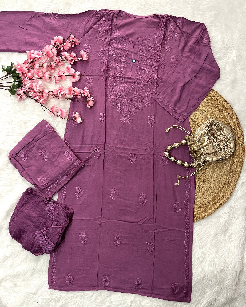 Baahi | Rayon Kurta Palazzo Dupatta Set