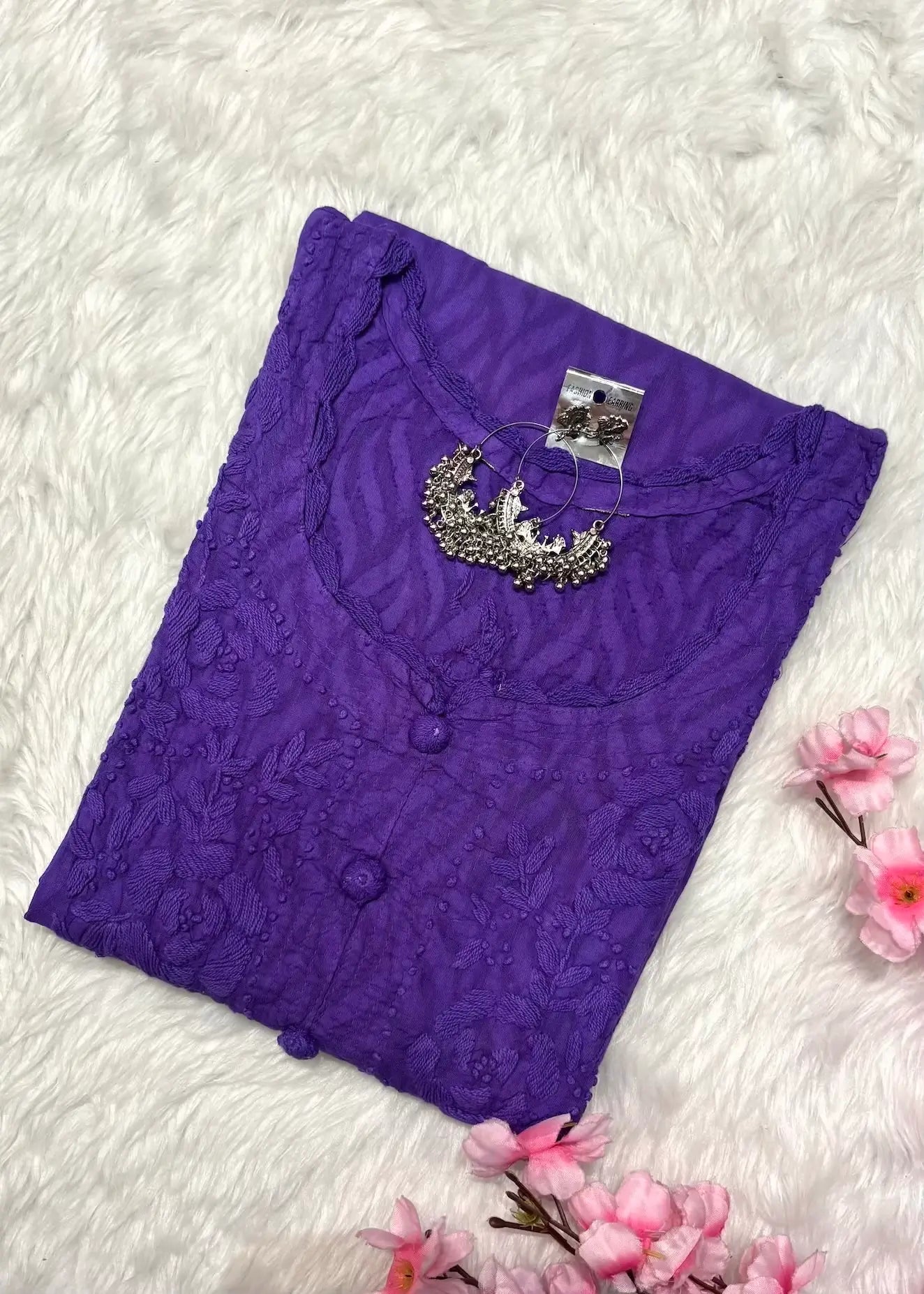 Raha | Chikankari Jacquard Cotton Long Kurti II