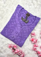 Raha | Chikankari Jacquard Cotton Long Kurti II