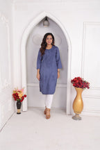 Raha | Chikankari Jacquard Cotton Long Kurti II