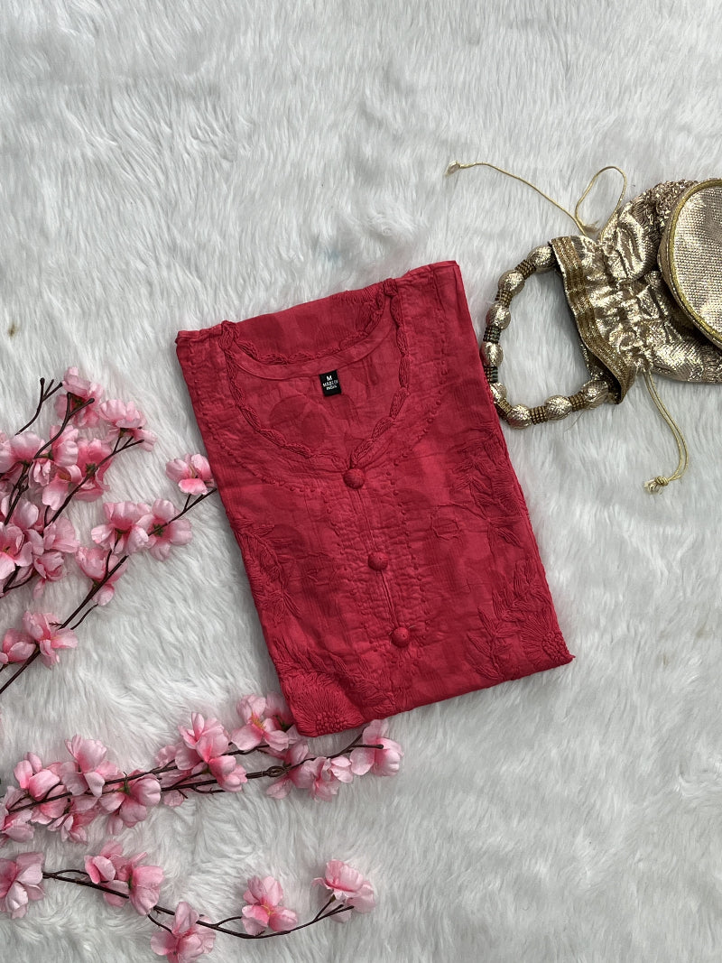 Gulshan | Chikankari Jacquard Cotton Kurti