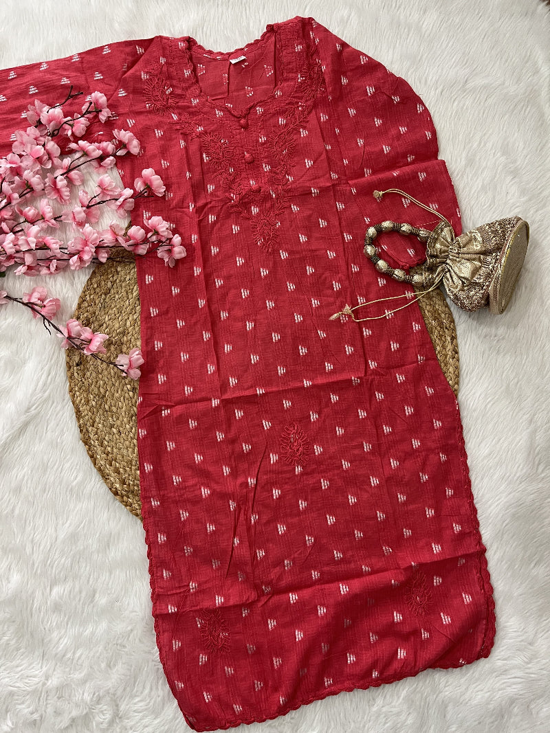Gul | Chikankari Dobby Cotton Long Kurti