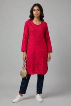 Raha | Chikankari Jacquard Cotton Long Kurti II