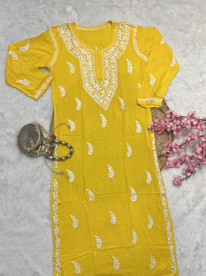 Afifa | Chikankari Rayon Kurti
