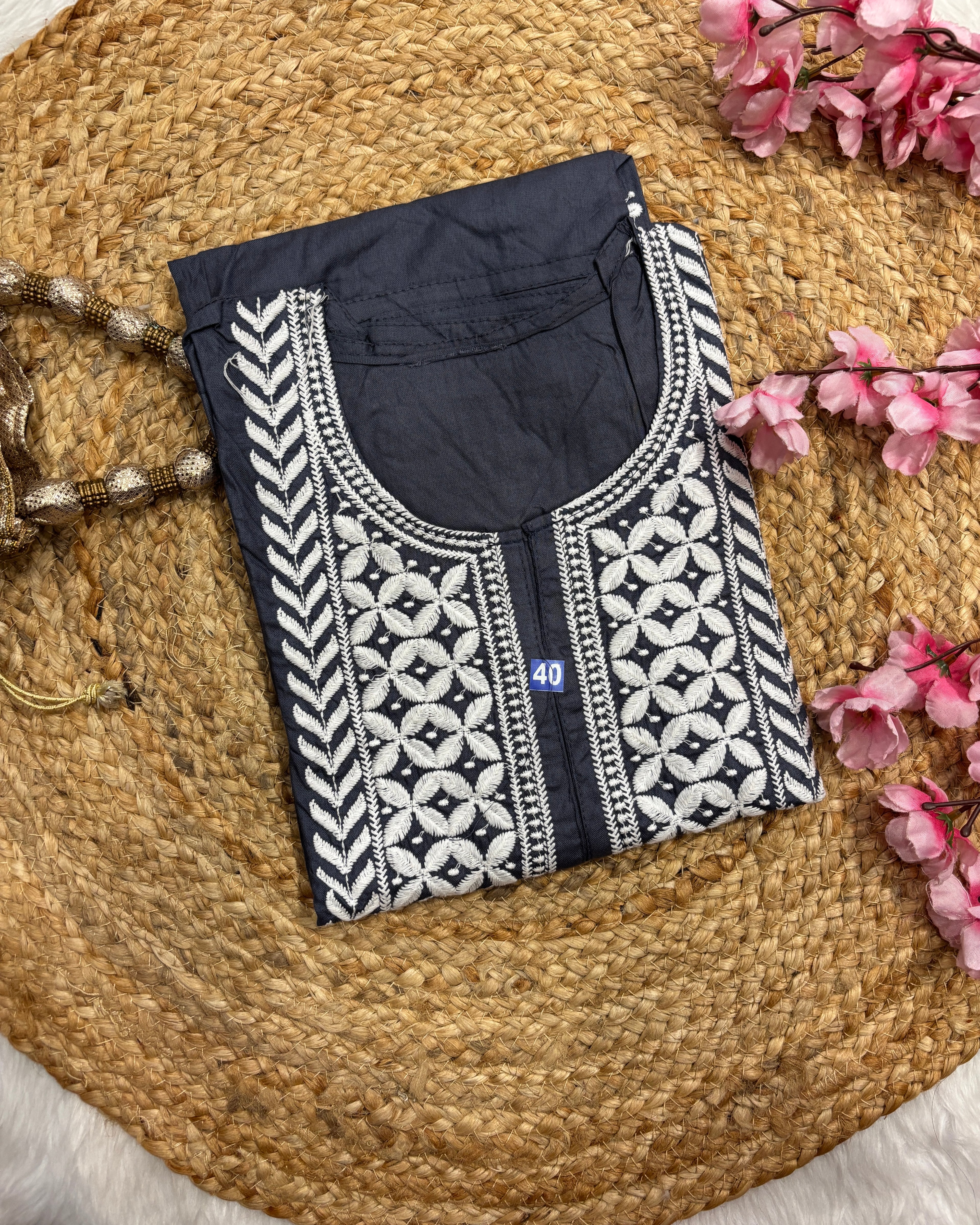 Noor e gul| Chikankari Rayon Kurti