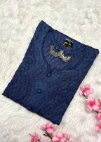 Raha | Chikankari Jacquard Cotton Long Kurti II