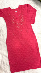 Rooh | Chikankari Jacquard Cotton Long Kurti