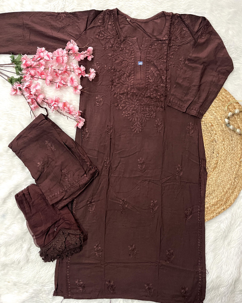 Baahi | Rayon Kurta Palazzo Dupatta Set