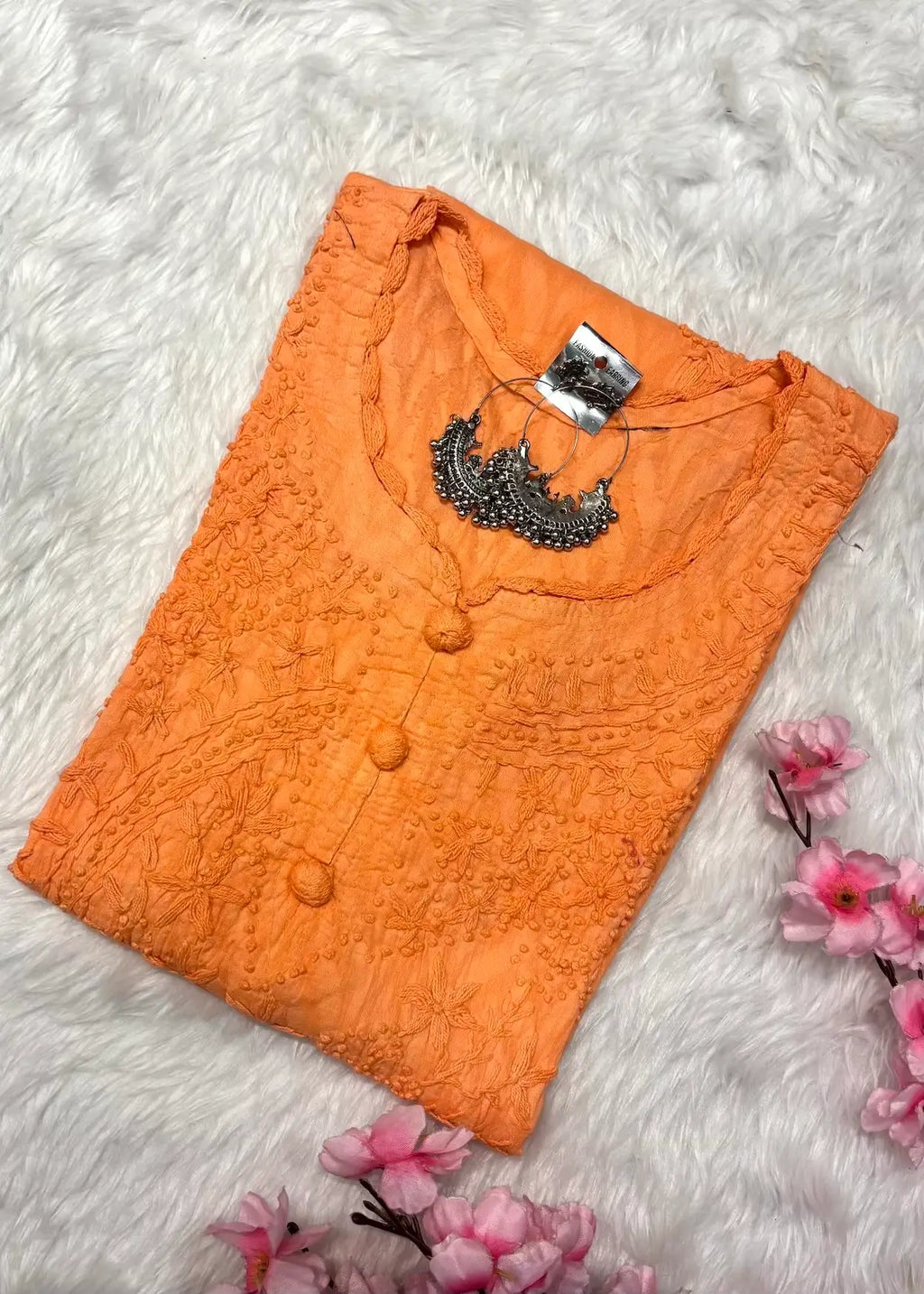 Raha | Chikankari Jacquard Cotton Long Kurti II