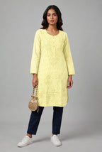 Raha | Chikankari Jacquard Cotton Long Kurti II
