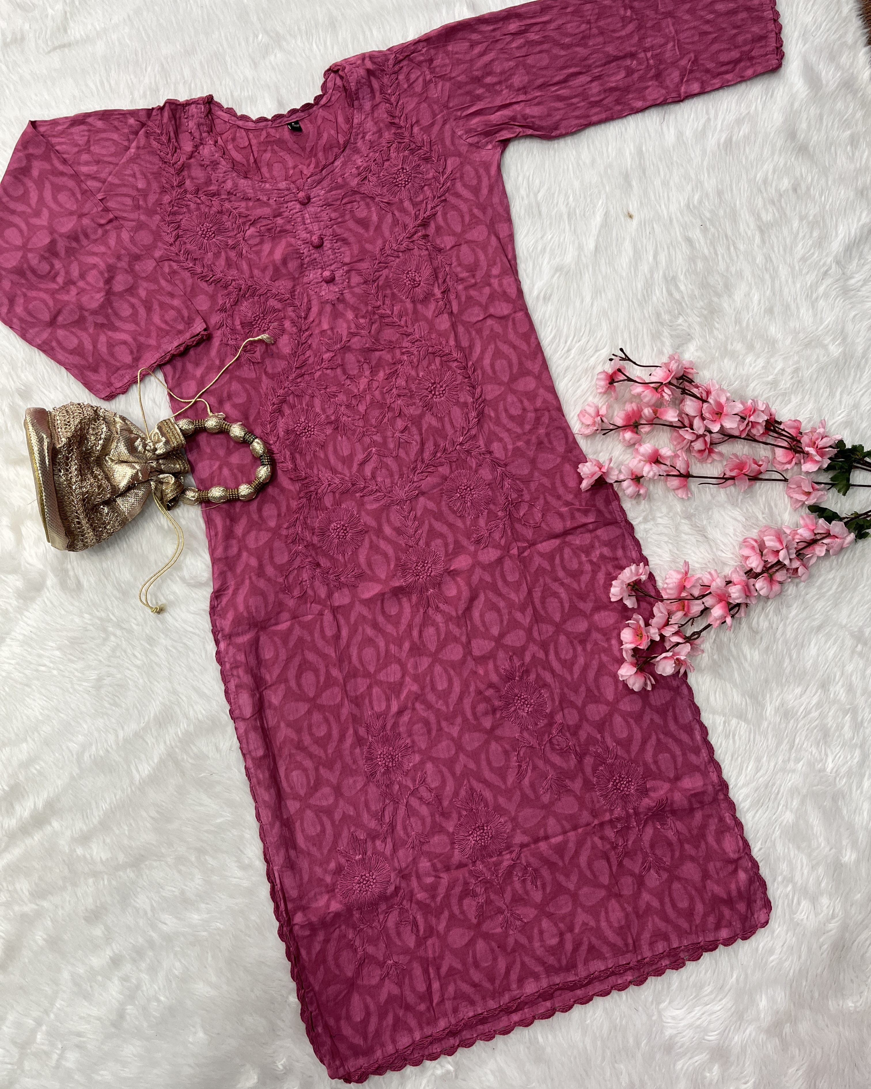 Gulshan | Chikankari Jacquard Cotton Kurti
