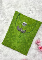 Raha | Chikankari Jacquard Cotton Long Kurti II